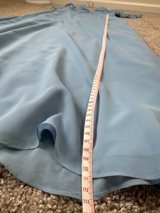 Azazie Dusty Blue Romantic Chiffon Bridesmaid Gown A10 Wedding Formal - Picture 5 of 8